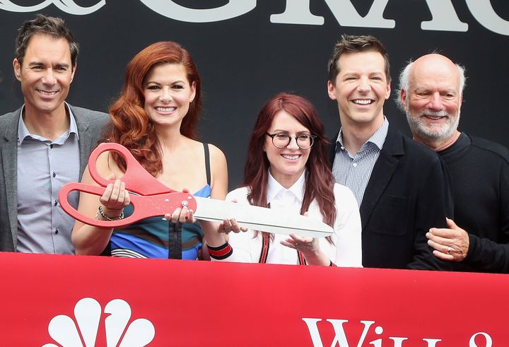 The cast of Will & Grace with James Burrows