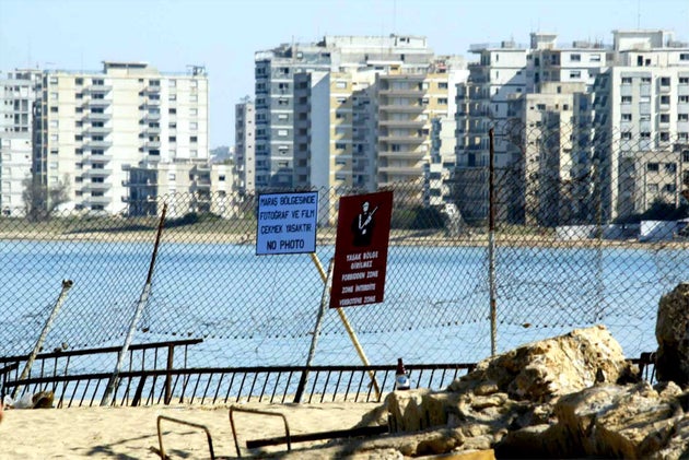 Abandoned hotels in Varosha, the Greek Cypriot resort town of Famagusta which remains sealed off to people and settlement despite an easing of checkpoint crossings on the ethnically divided island since April 23, 2003. Varosha, seized by Turkish forces in an invasion in 1974 after a brief Greek inspired coup, is ringed with a fence, with only military allowed in.