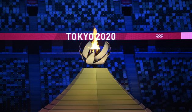 La flamme olympique le 23 juillet 2021 à Tokyo, Japon. 