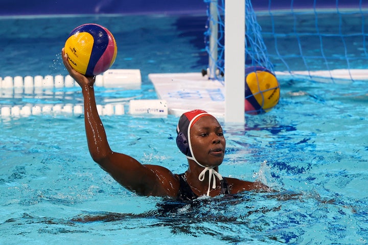 Ashleigh Johnson in action during the U.S. team's historic rout of Japan.