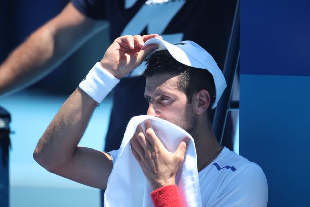 Novak Djokovic , ici le 22 juillet, veut réorganiser les matchs aux JO de Tokyo pour éviter de jouer aux heures les plus chaudes. 