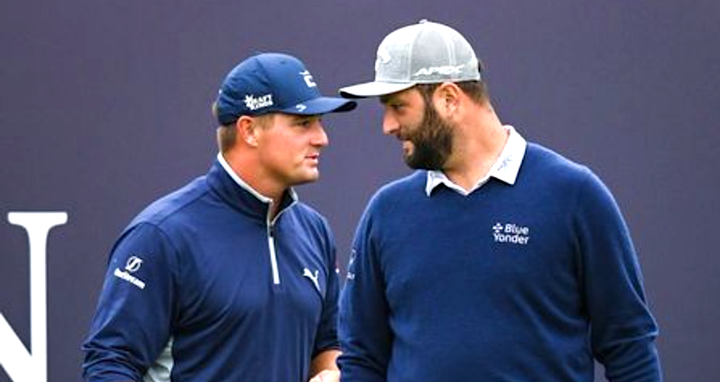 Bryson DeChambeau and Jon Rahm, pictured at the recent British Open, are out of the Olympics.