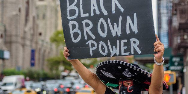 UPPER MANHATTAN, NEW YORK, UNITED STATES - 2016/08/21: Members of the Indigenous, Brown and Latinx community and the Black Lives Matter movement in New York gathered at Marcus Garvey Park on August 21st to demand an end to police terror, and remember the many brown/ indigenous/ Latinx victims of police brutality in their community while the media has chosen not say a word about them. The groups are demanding justice for Noel Aguilar, Anthony NuÃ±ez, Phil Quinn, Sarah Lee Circle Bear, Melissa Ventura and many more. The community marched throughout Upper Manhattan in their names and demand that the police and state be held accountable for their murders. (Photo by Erik McGregor/Pacific Press/LightRocket via Getty Images)