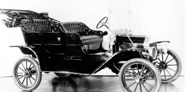 This is an undated photo of Henry Ford's Model T Touring Car at an unknown location. The light model T was introduced in Oct. 1908 at a base price of $825. (AP Photo)