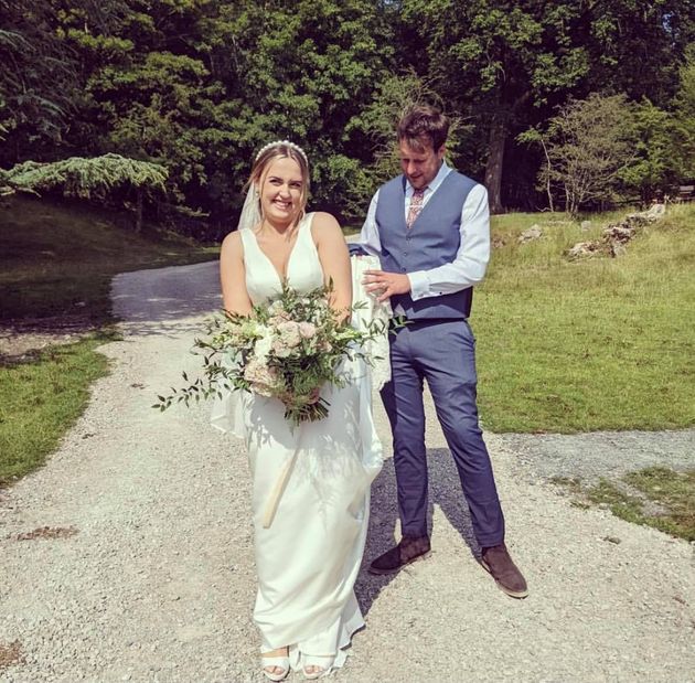 Annabelle Balchin and husband Mick on their wedding day.