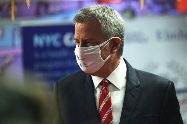 Le maire de New York City, Bill de Blasio, le 19 février 2021 dans le Queens.