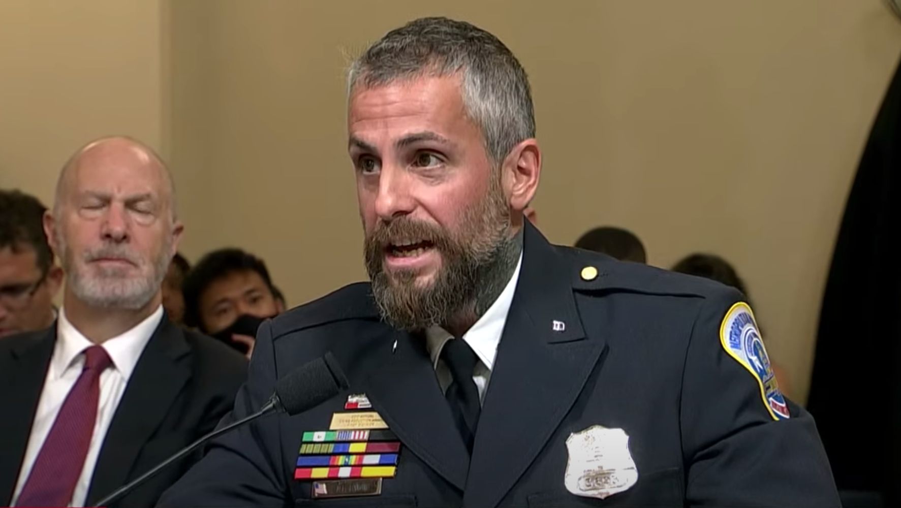 D.C. Police Officer Smacks Table During Emotional Jan. 6 Testimony