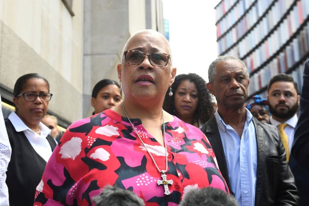 Mina Smallman, the mother of Bibaa Henry and Nichole Smallman outside the Old Bailey, in London on Tuesday July 6, 2021.