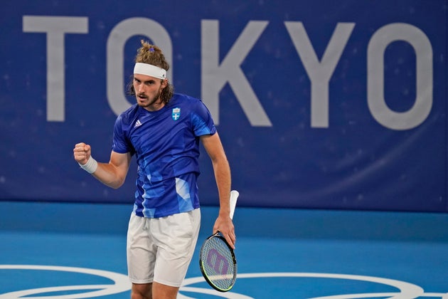 Στέφανος Τσιτσιπάς πήρε εκδίκηση στο Τόκιο από τον Αμερικανό Φράνσις Τιαφόε που τον είχε νικήσει στο φετινό Γουίμπλεντον (AP Photo/Seth Wenig)