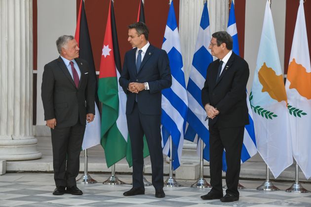 Τριμερής Σύνοδος Κορυφής Ελλάδας - Κύπρου - Ιορδανίας με τη συμμετοχή του Πρωθυπουργού Κυριάκου Μητσοτάκη, του Προέδρου της Κυπριακής Δημοκρατίας Νίκου Αναστασιάδη και του Βασιλιά της Ιορδανίας Abdullah II bin Al-Hussein στο Ζάππειο Μέγαρο, την Τετάρτη 28 Ιουλίου 2021. (EUROKINISSI/ΤΑΤΙΑΝΑ ΜΠΟΛΑΡΗ)