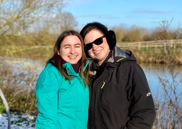 The author and her mother on a walk in December 2020.