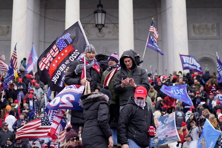 Donald Trump supporters gather to storm the U.S. Capitol to halt a joint session of Congress on Jan. 6.