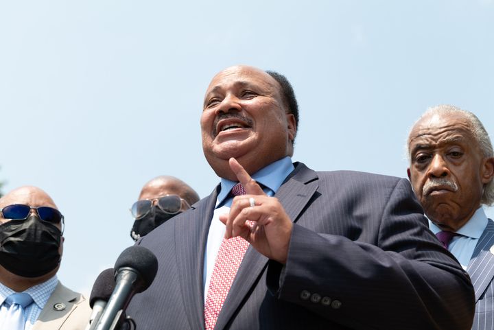 Martin Luther King III joined Texas Democrats at the memorial honoring his father to urge Democrats to pass the For the People Act. King's home state of Georgia earlier this year passed a law placing new restrictions on voting that will disproportionately affect Black voters.