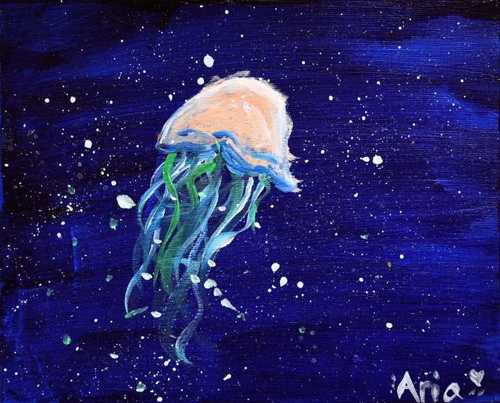 Aria Luna's "Jelly of the Mediterranean." Acrylic on canvas board, 8x10 inches.