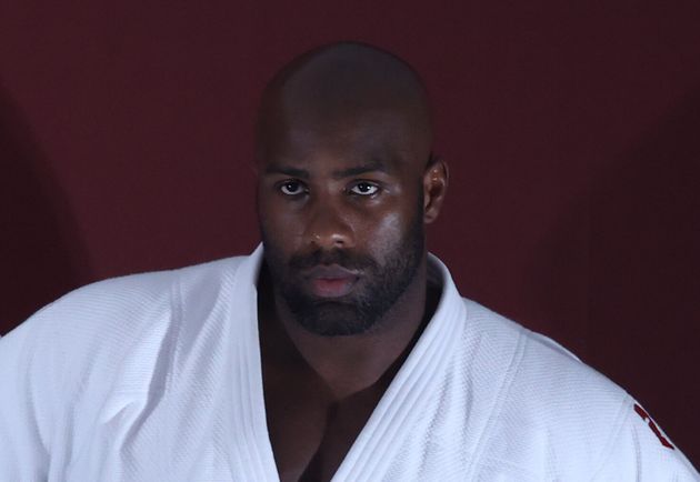 TOKYO, JAPAN - JULY 30, 2021: Athlete Teddy Riner of France prepares for his repechage heavyweight judo bout against Rafael Silva of Brazil at the Nippon Budokan Indoor Arena as part of the 2020 Summer Olympic Games. Stanislav Krasilnikov/TASS (Photo by Stanislav Krasilnikov\TASS via Getty Images)