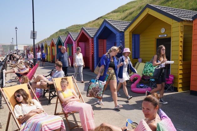 People by the beach at Saltburn-by-the-Sea in North Yorkshire on July 22. 