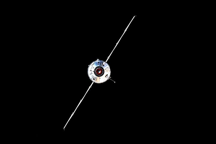 In this photo taken by Russian cosmonaut Oleg Novitsky the Nauka module is seen prior to docking with the International Space Station on Thursday, July 29, 2021. (Roscosmos Space Agency Press Service photo via AP)