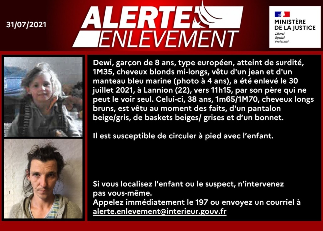 Alerte enlèvement pour retrouver Dewi, disparu à Lannion