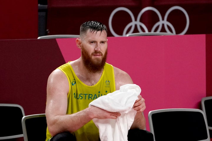 Aron Baynes at the Tokyo Olympics.