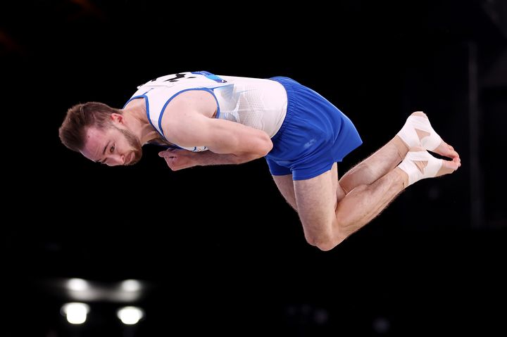 TOKYO, JAPAN - AUGUST 01: Artem Dolgopyat of Team Israel competes in the Men's Floor Exercise Final on day nine of the Tokyo 2020 Olympic Games at Ariake Gymnastics Centre on August 01, 2021 in Tokyo, Japan. (Photo by Laurence Griffiths/Getty Images)