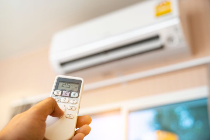 switching on air conditioner