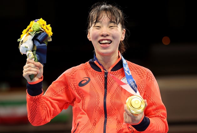 ボクシング女子フェザー級で金メダルを獲得した入江聖奈選手