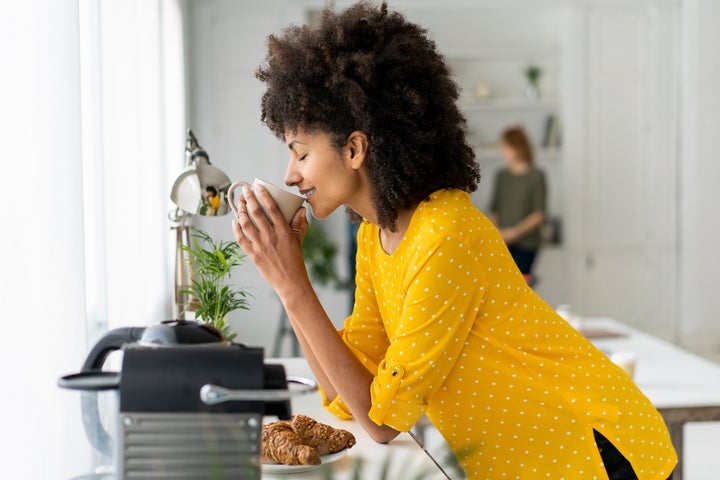 Coffee sales maker person
