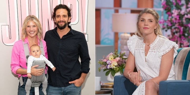 Amanda Kloots lost her husband, Broadway star Nick Cordero, from complications of COVID-19 one year ago. Now, Kloots &mdash pictured to the left with Cordero and their son, Elvis, and to the right on