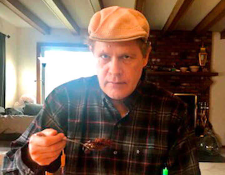 In this photo provided by Vedanta Griffith, Joshua Spriestersbach enjoys birthday cake on April 12, 2020, in Danby, Vt. (Veda