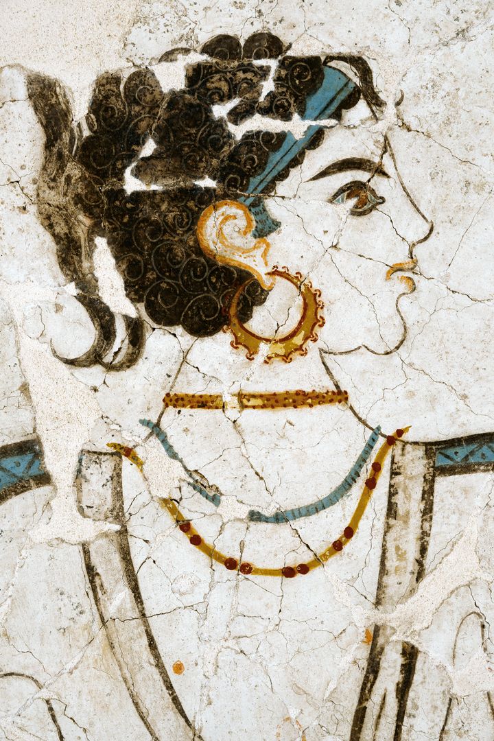 Θηραϊκή τοιχογραφία στο Μουσείο Προϊστορικής Θήρας
