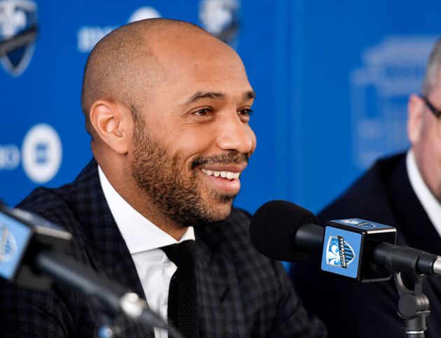 Thierry Henry lors d'une conférence de presse à Montréal, le 18 novembre 2019 