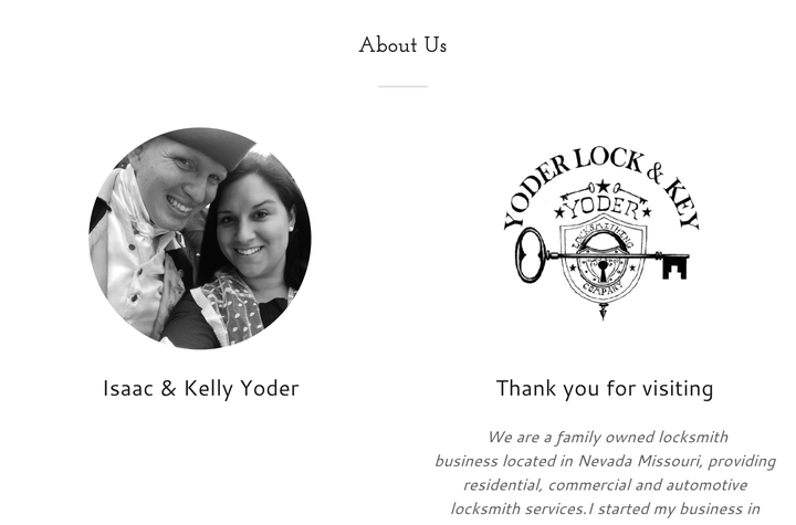 A screenshot from Yoder Lock & Key's website. The FBI arrested Isaac Yoder for participating in the Jan. 6 attack on the
