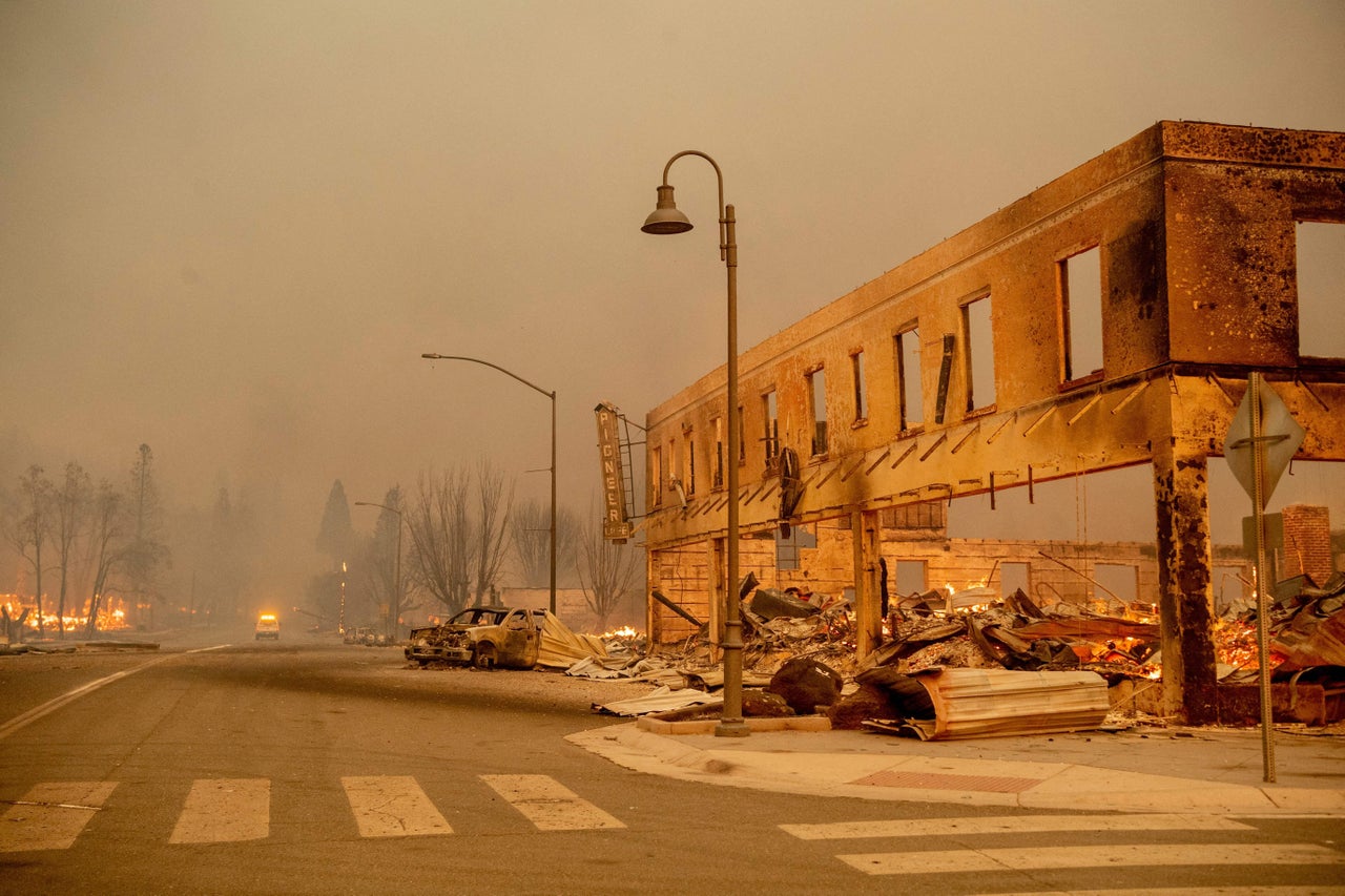 The Dixie Fire ripped through downtown Greenville, California on Wednesday, burning dozens of homes and businesses.