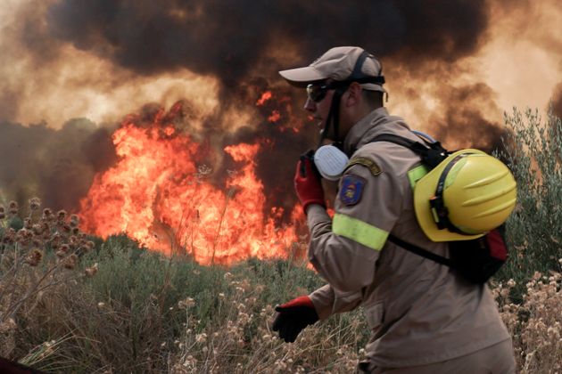 Πυρκαγιά στο Χελιδόνι Ηλείας, Πέμπτη 5 Αυγούστου 2021. (EUROKINISSI/ΑΝΤΩΝΗΣ