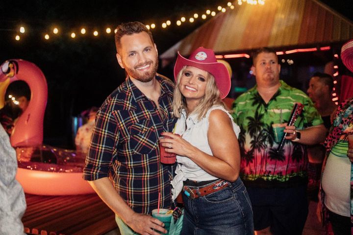 Luke (left) and Miranda Lambert on the "Tequila Does" set. 