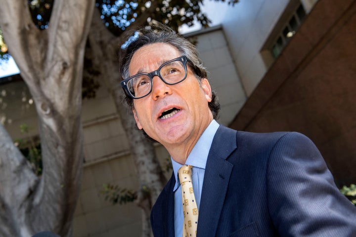 Mathew S. Rosengart speaks to reporters as he leaves the Los Angeles County Courthouse after a scheduled hearing in the Britn