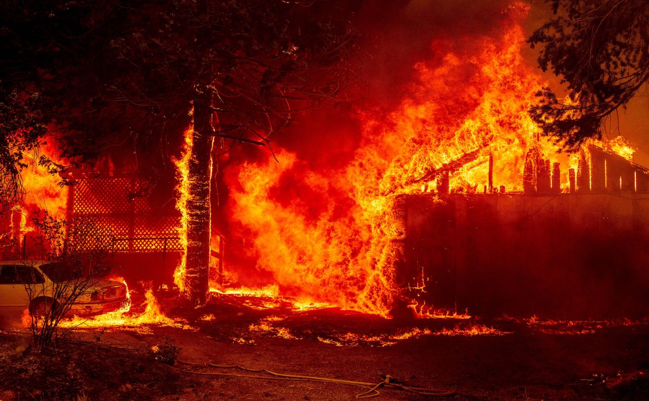 The largest wildfire in California has destroying buildings in a California town.