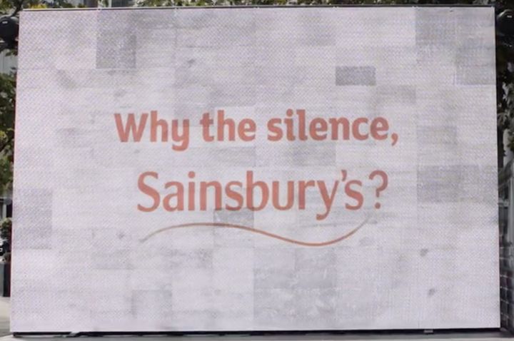Led By Donkeys' caption for their new campaign against Sainsbury's is taking off