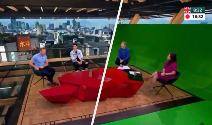 BBC Olympics studio is actually a giant green screen