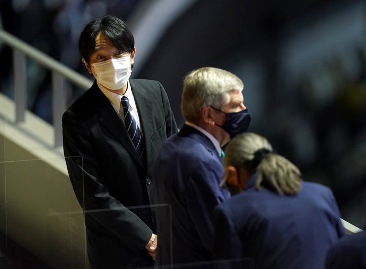 Crown Prince Akishino during the closing ceremony of the Tokyo 2020 Olympic Games at the Olympic stadium in Japan. Picture date: Sunday August 8, 2021. (Photo by Mike Egerton/PA Images via Getty Images)