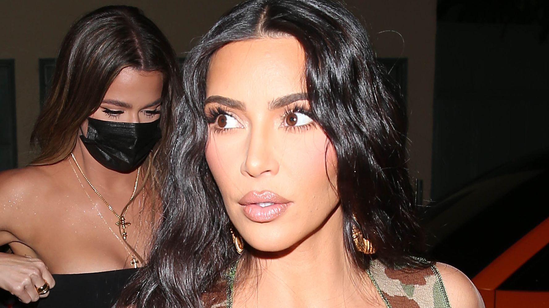 Kim Kardashian Wears Mask With Zipper Face Holes To Support Ex Kanye West