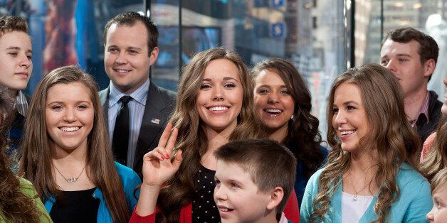NEW YORK, NY - MARCH 11: The Duggar family visits 'Extra' at their New York studios at H&M in Times Square on March 11, 2014 in New York City. (Photo by D Dipasupil/Getty Images for Extra)