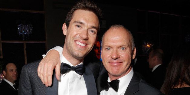 Sean Douglas and Michael Keaton are seen at FOX's 72nd annual Golden Globe Awards Party at the Beverly Hilton Hotel on Sunday, Jan. 11, 2015, in Beverly Hills, Calif. (Photo by Todd Williamson/Invision for Fox Searchlight/AP Images)