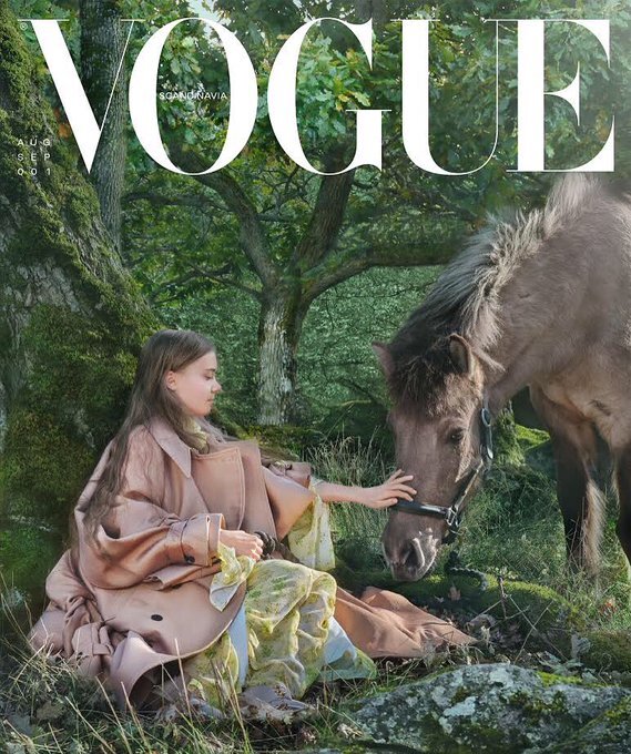 Greta Thunberg en couverture du 1er numéro de Vogue Scandinavie