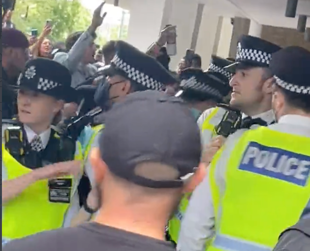 A still from the footage outside the BBC