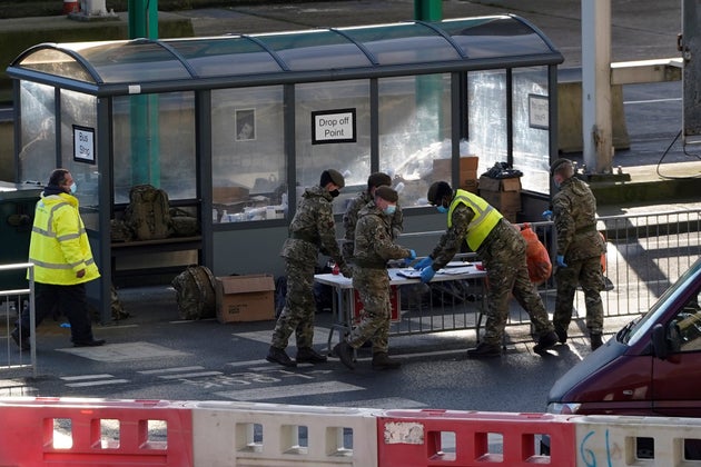 British Army officers helped out back in December, with NHS & Test and Trace COVID-19 testers at...