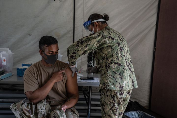 A program to inoculate all service personnel and their families against COVID-19 was held last April on Okinawa, Japan, home to around 30,000 U.S. troops.