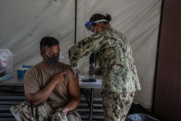A program to inoculate all service personnel and their families against COVID-19 was held last April on Okinawa, Japan, home to around 30,000 U.S. troops.