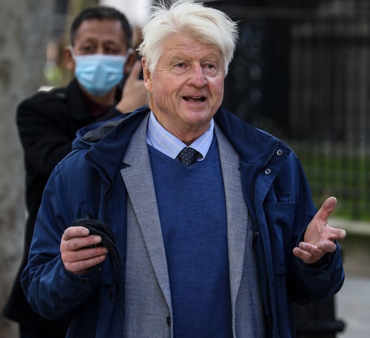Stanley Johnson, the father of British Prime Minister Boris Johnson is spotted out and about in London.