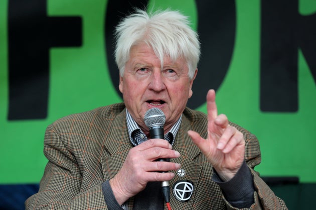 Johnson addressing Extinction Rebellion crowds in
